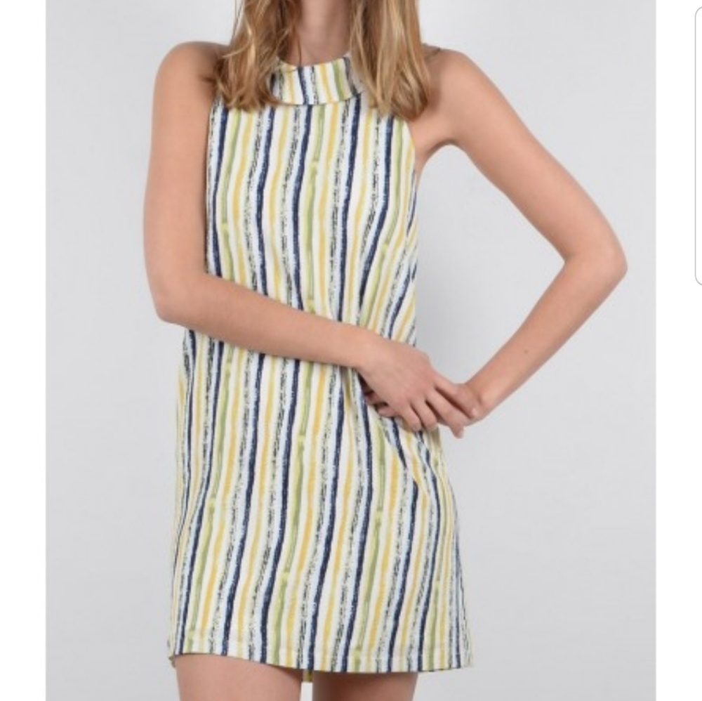 Molly Bracken Striped Midi Dress Size Medium